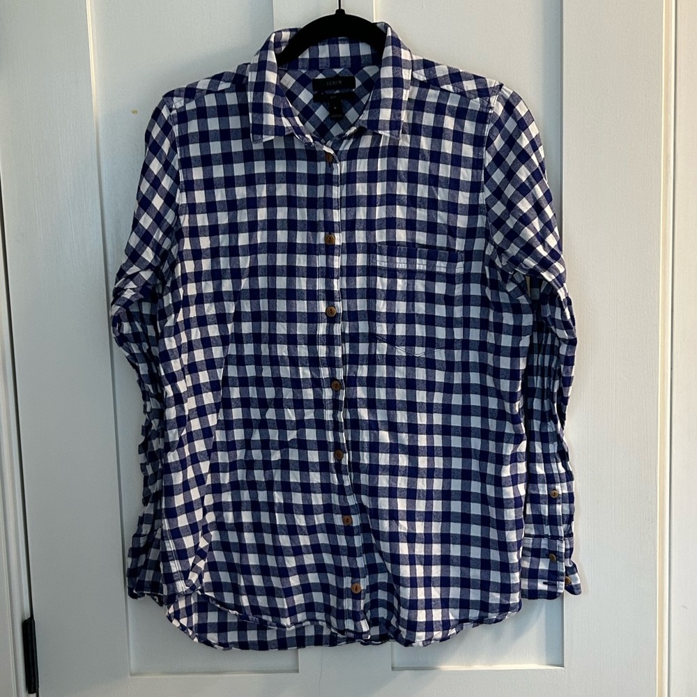 Jcrew womens blue flannel